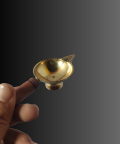 Pital Diya with Wooden Handle