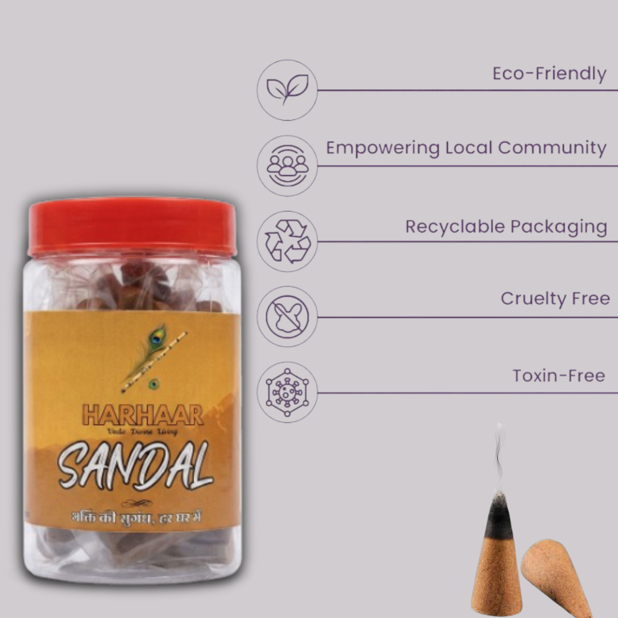 Sandal Dhoop Cones for Puja & Home Fragrance - Image 3
